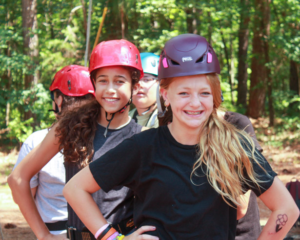 girls smiling during camp